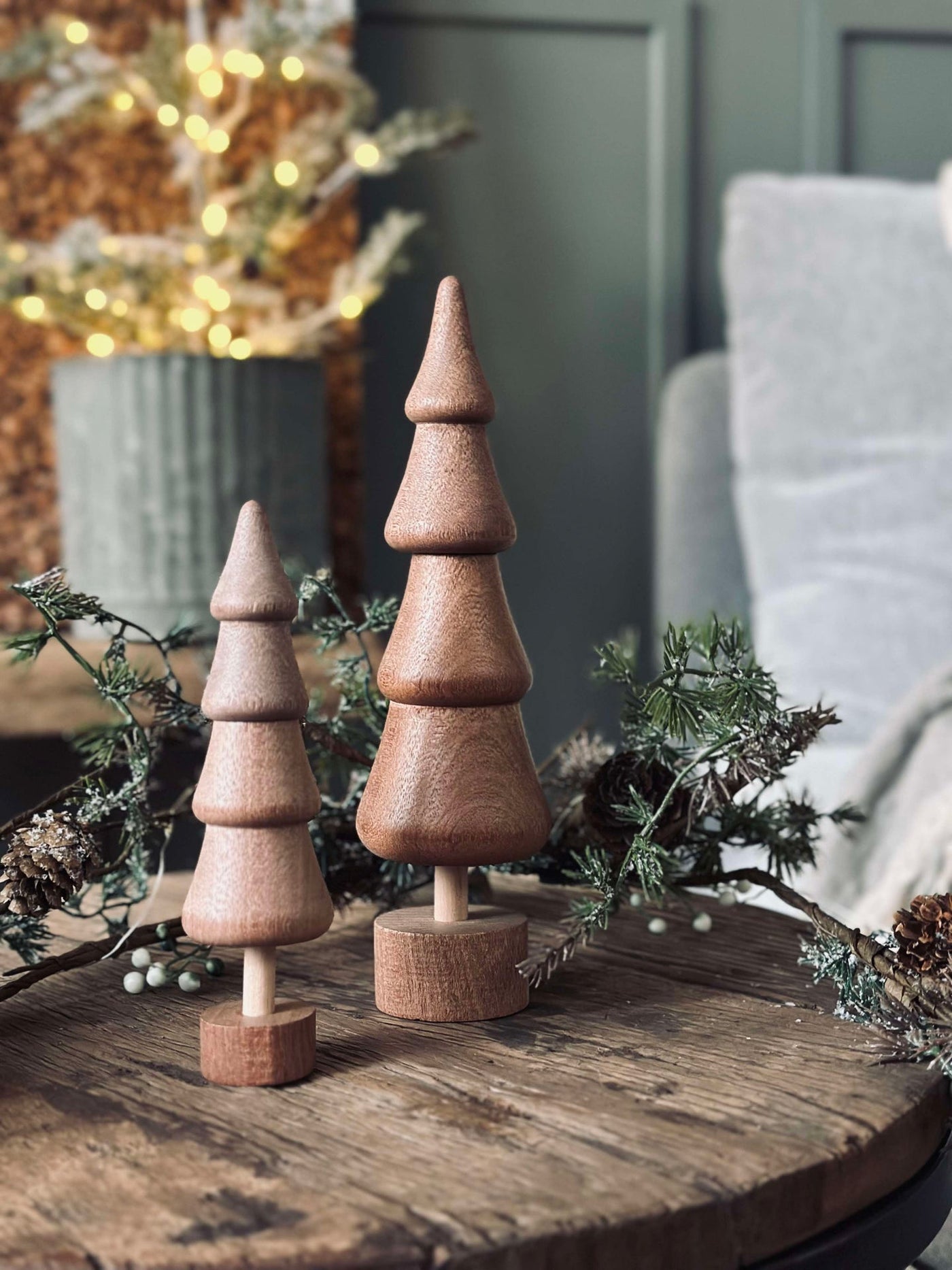 Julgran Wood - Brun small