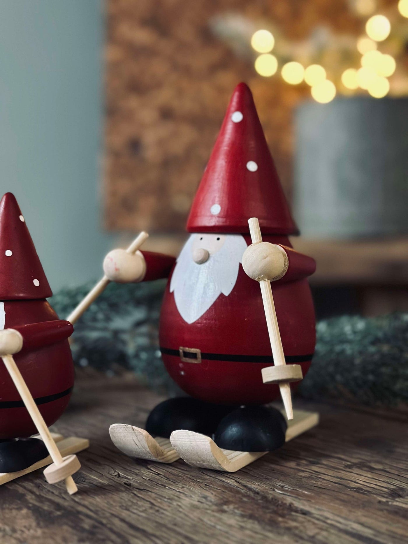 Tomte på skidor - Stor