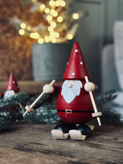 Tomte på skidor - Stor