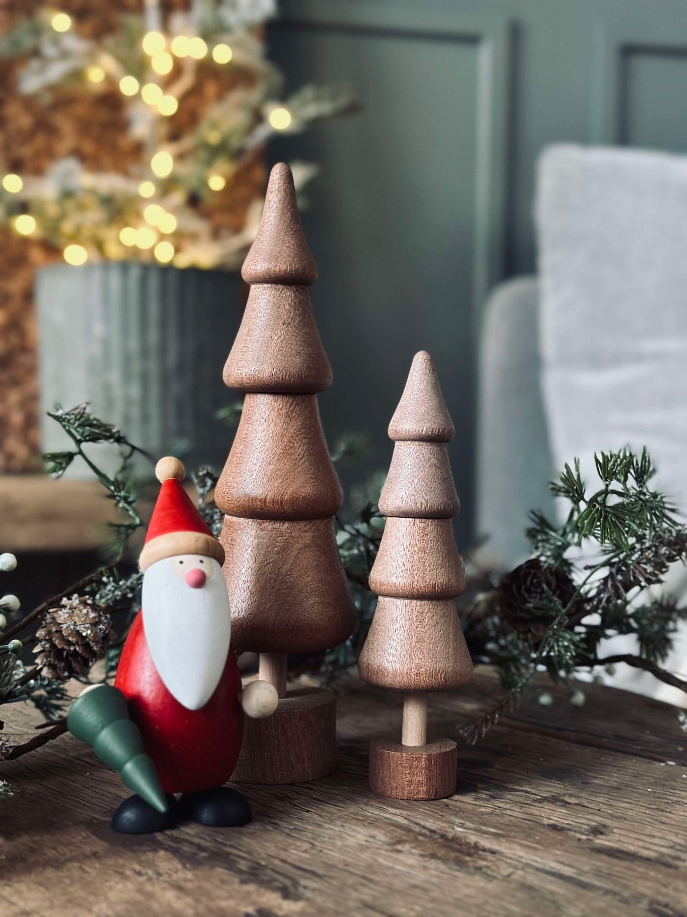 Julgran Wood - Brun small