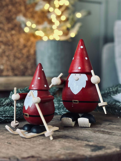 Tomte på skidor - Stor