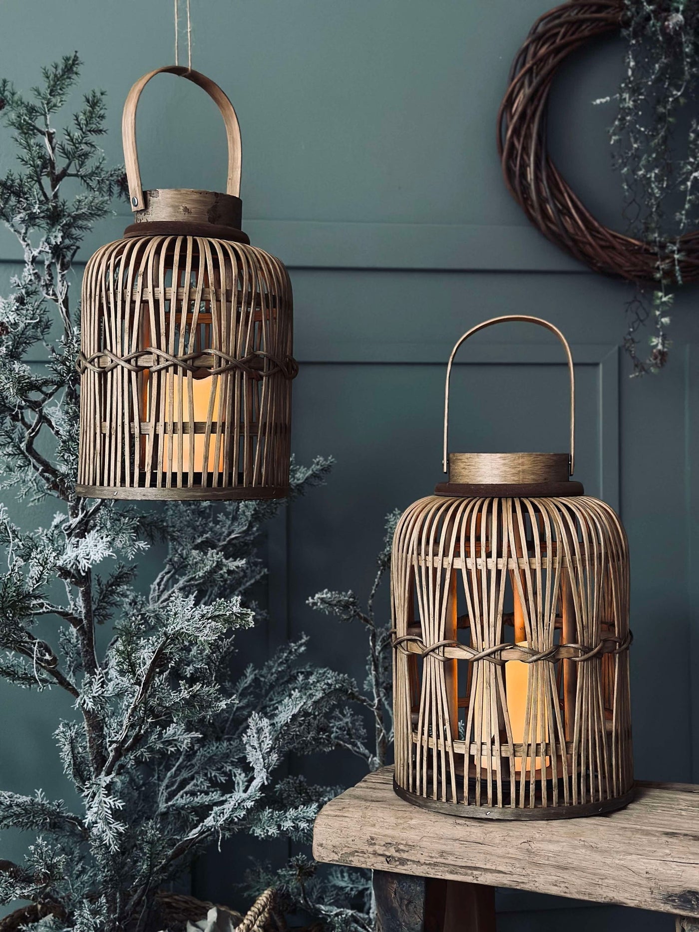 Lykta med LED-ljus - Stor