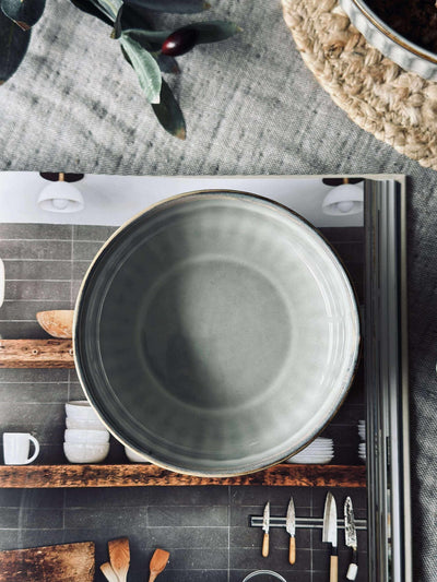 Skål VIGA randig stengods - Grå 12cm