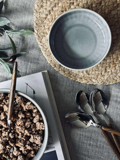 Skål VIGA randig stengods - Blå 12cm