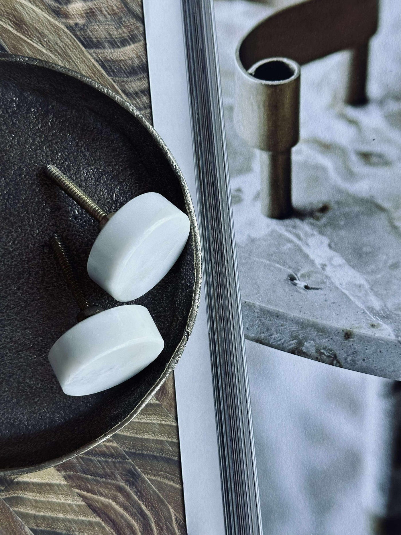 Handtag marmor - 2 st.