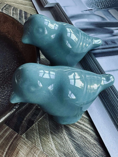 Keramiska fågelhandtag - 2 st.