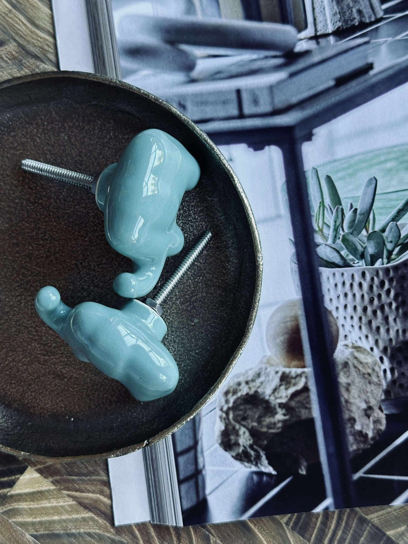 Handtag elefant blå - 2 st.