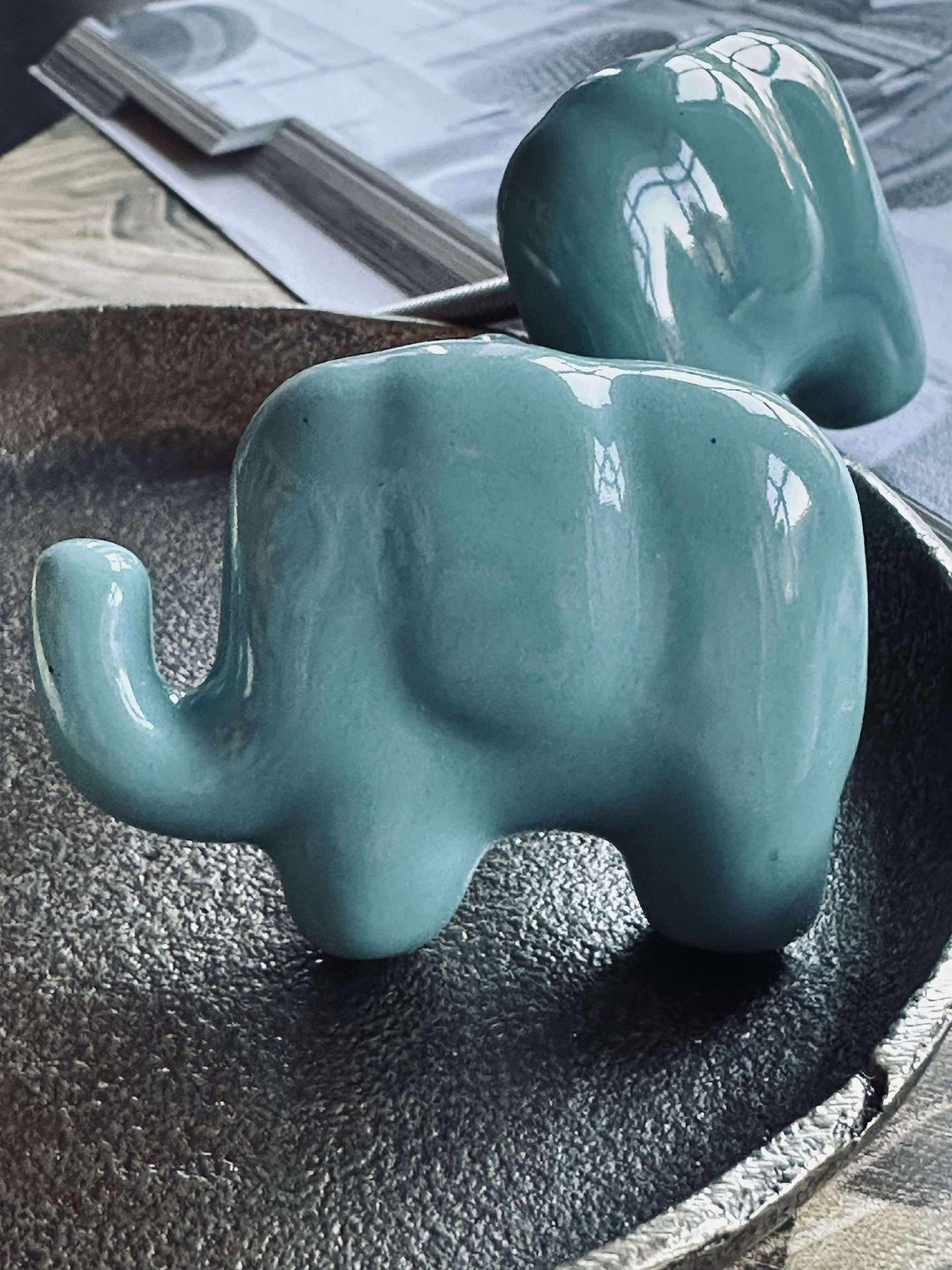 Handtag elefant blå - 2 st.