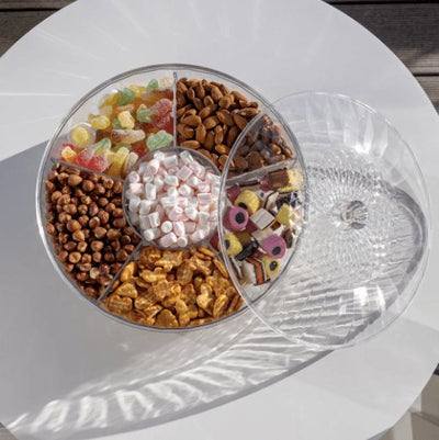 Serveringsfat med avdelning och lock