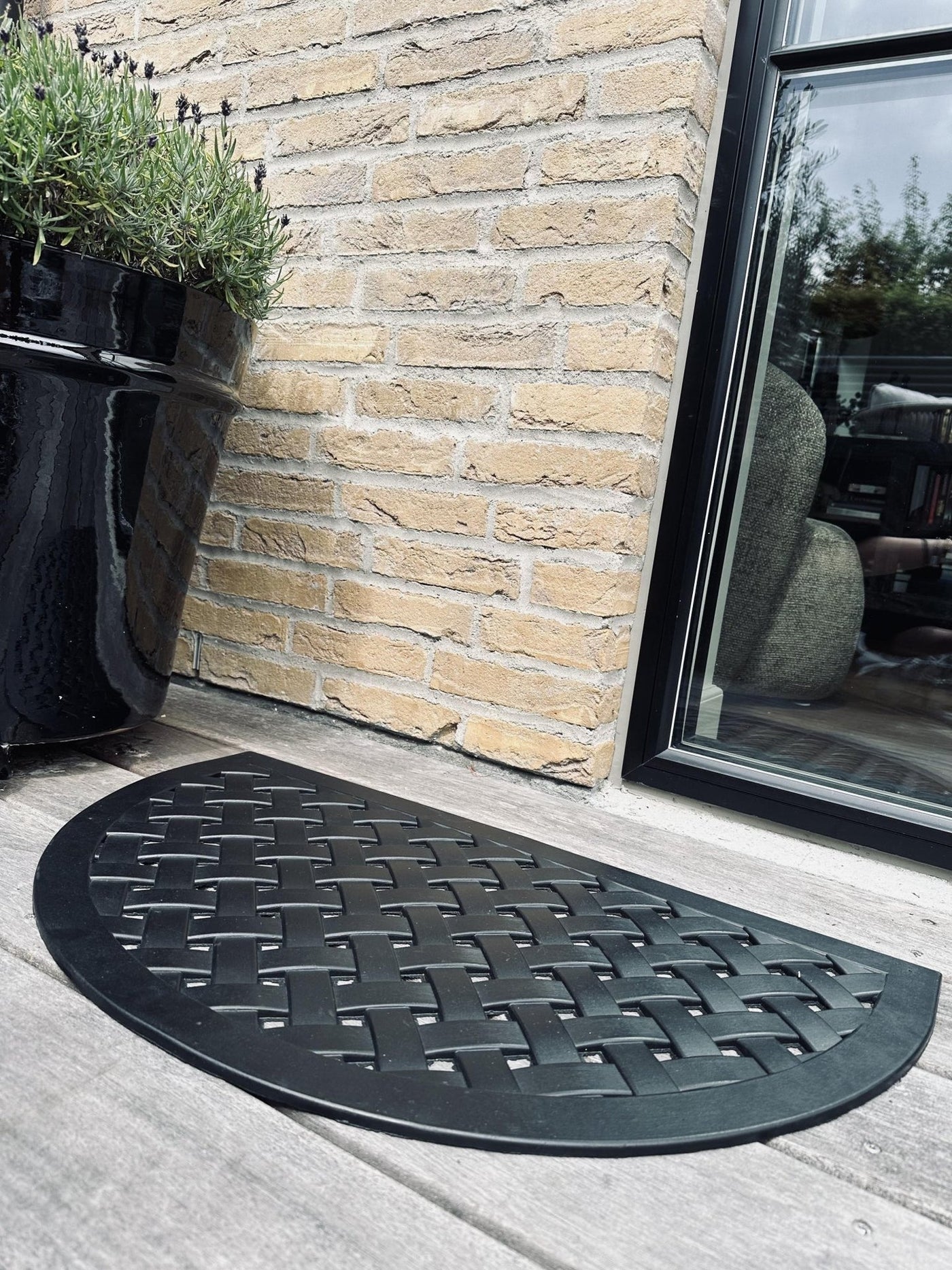 Dörrmatta - Svart halvmåne STORLEK