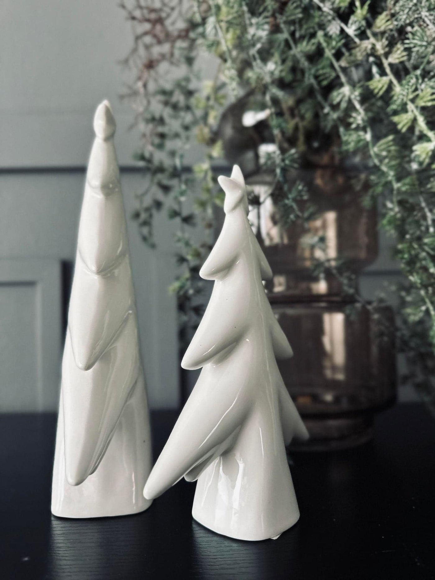 Julgran 22cm - Vit porslin