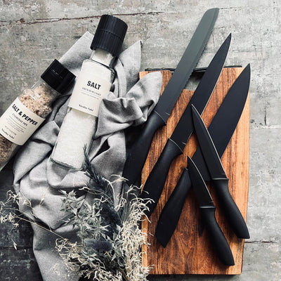 Knivset 5 st - Matt svart