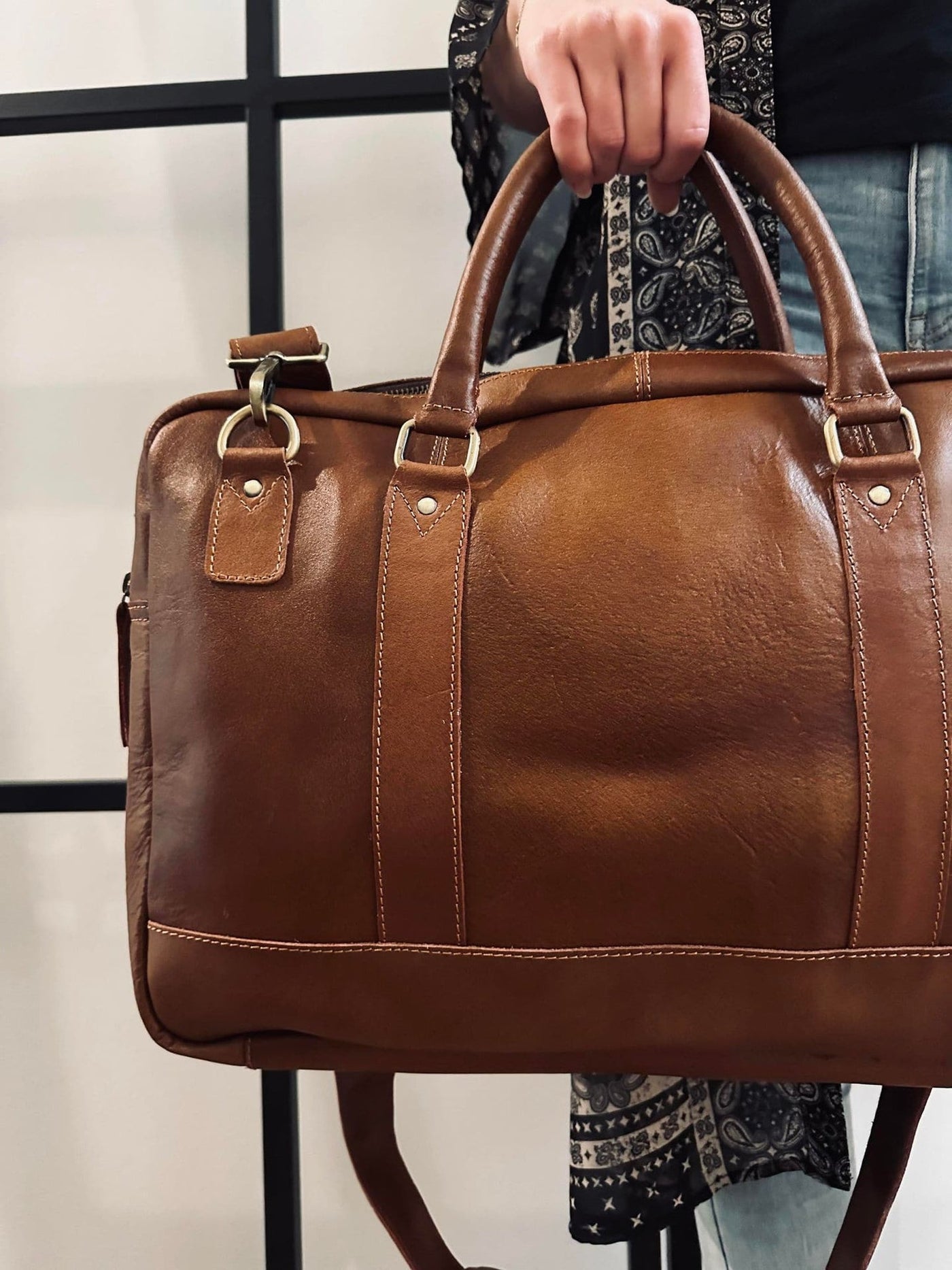 Laptop Cognac - Mjukt läder Unisex