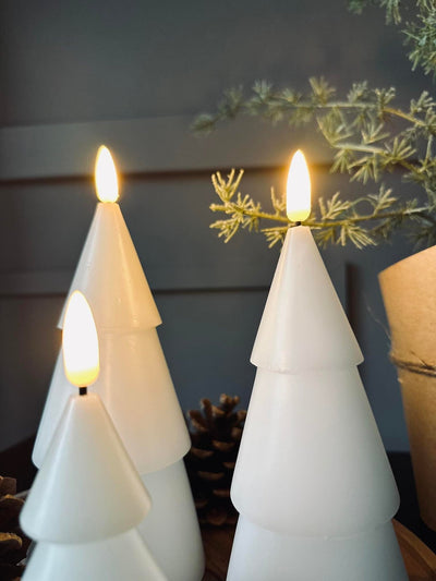 LED Julgran 3 st med fjärrkontroll Vit