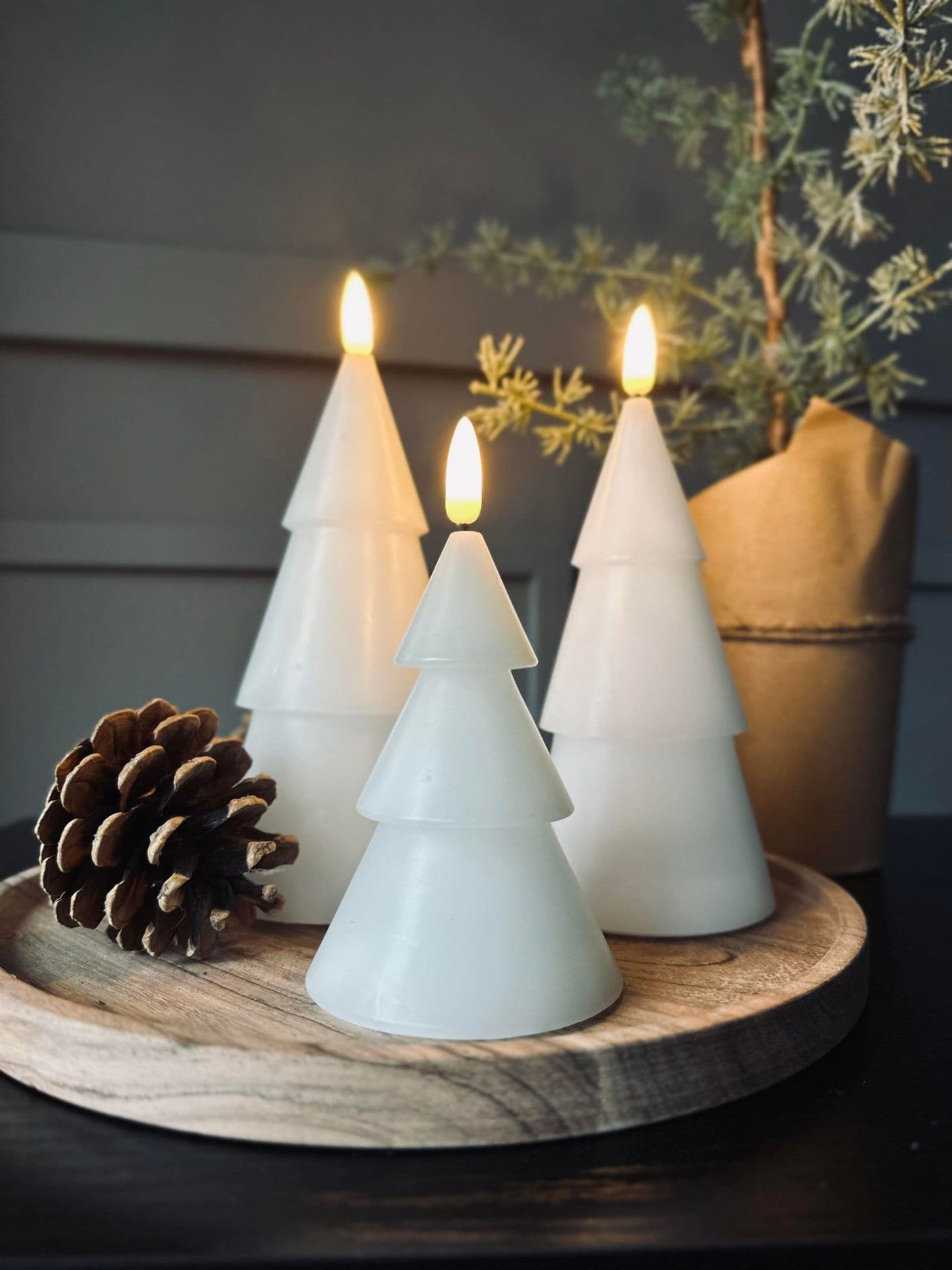 LED Julgran 3 st med fjärrkontroll Vit