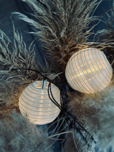 LED solcell ljusslinga, 10 vita bollar