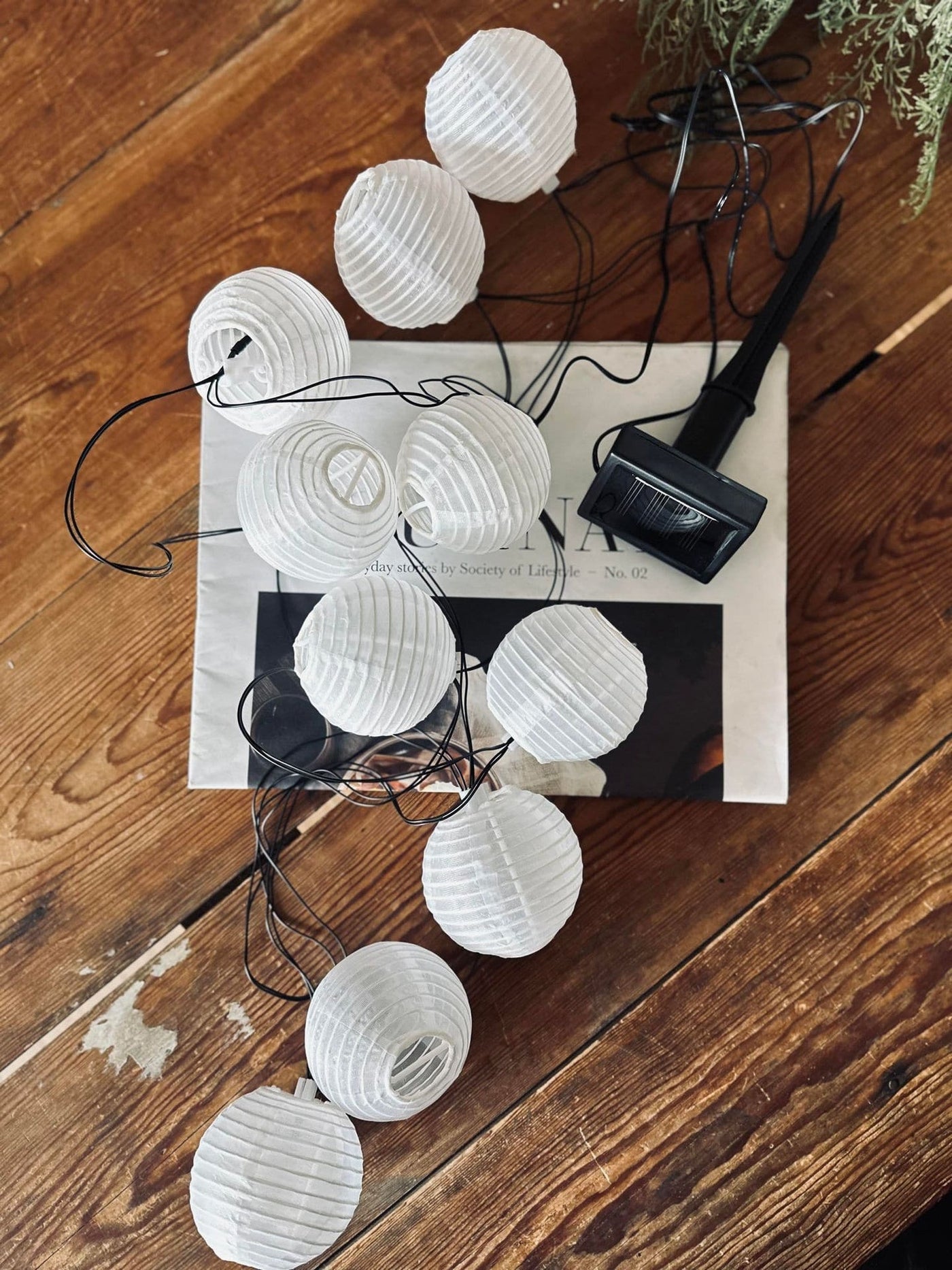 LED solcell ljusslinga, 10 vita bollar