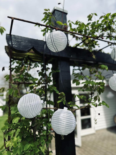 LED solcell ljusslinga, 10 vita bollar