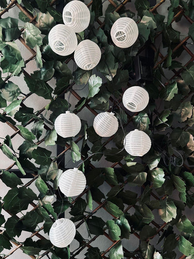 LED solcell ljusslinga, 10 vita bollar