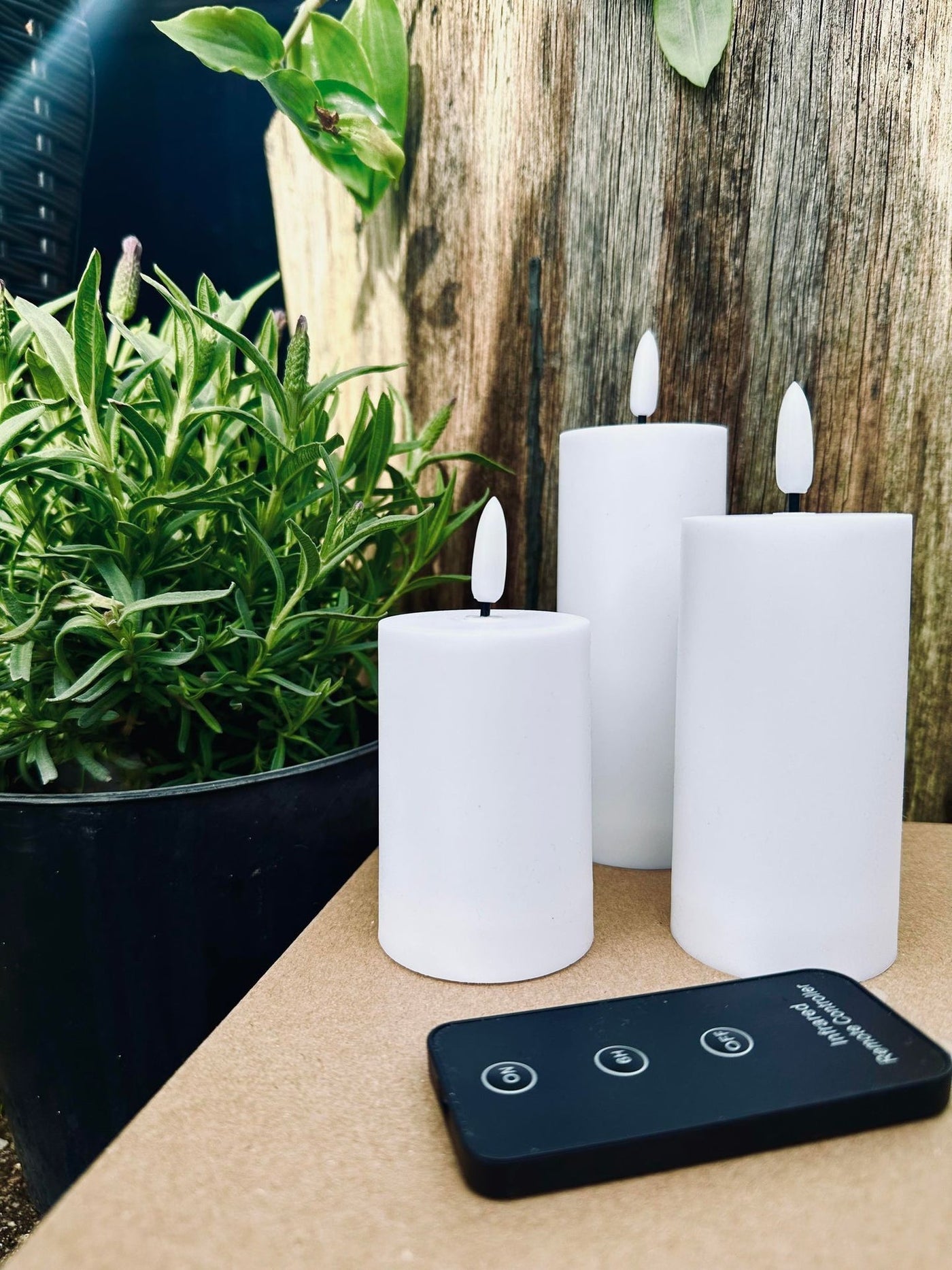 LED Utomhus Blockljus Set om 3 st - Vit