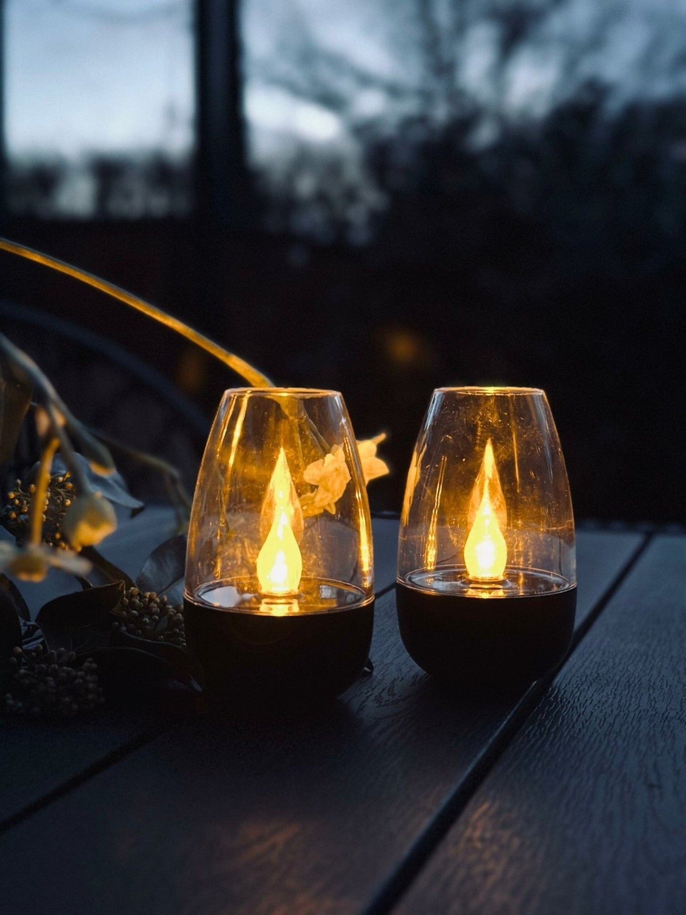 Solcellsdrivna ljusstakar – Set om 2 st