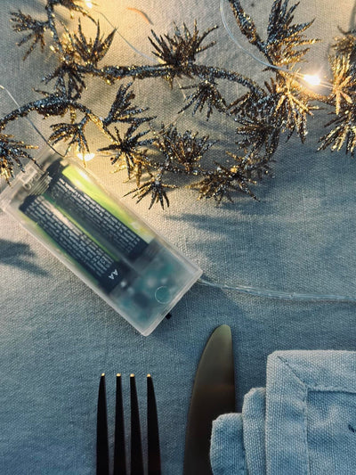 Ljusslinga med glitter 180cm – Guld