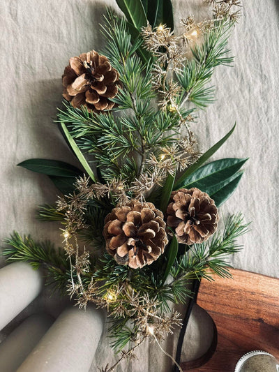 Ljusslinga med glitter 180cm – Guld