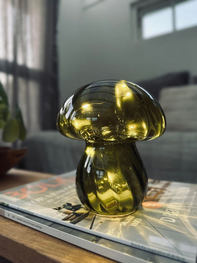 MUSHROOM Lampa med LED 15cm – Grön