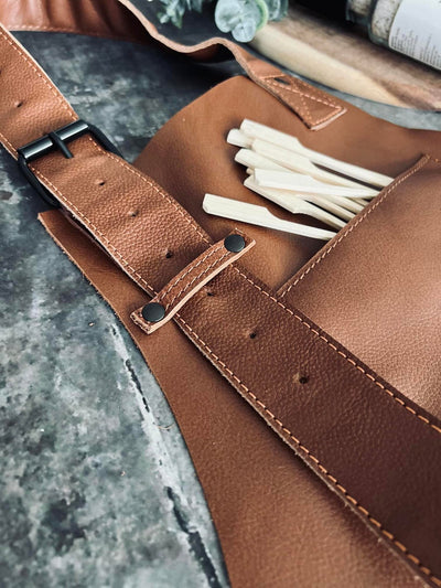 Skinnförkläde – Cognac buffelläder